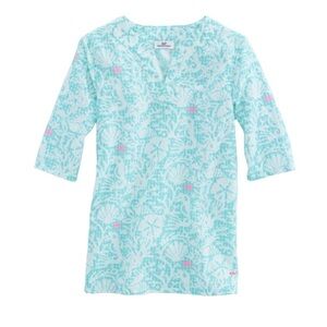 Vineyard Vines Sea Life Kn Gingham Tunic